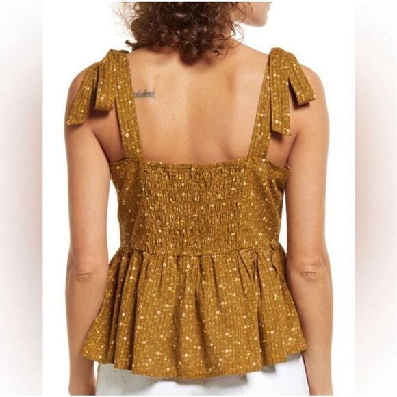 NWOT Madewell Rosalie Tie-Strap Top in Daisy Stitch Peplum Size XXL - Picture 11 of 17